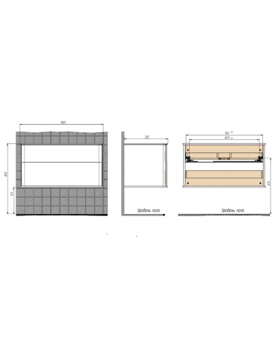 Тумба под раковину Creto Stella 100 16-CRE50/100/ подвесная Белая глянцевая