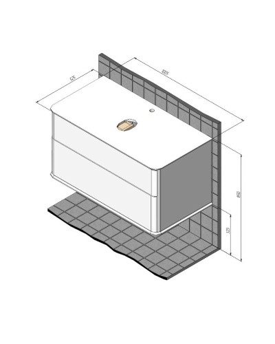 Тумба под раковину Creto Stella 100 16-CRE50/100/ подвесная Белая глянцевая