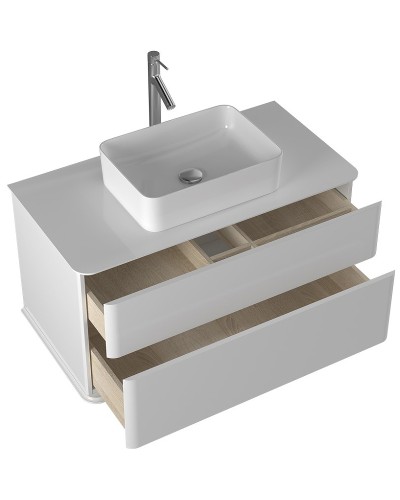 Тумба под раковину Creto Stella 100 16-CRE50/100/ подвесная Белая глянцевая