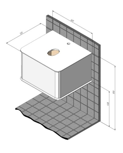 Тумба под раковину Creto Stella 60 16-CRE35/60/ подвесная Белая глянцевая