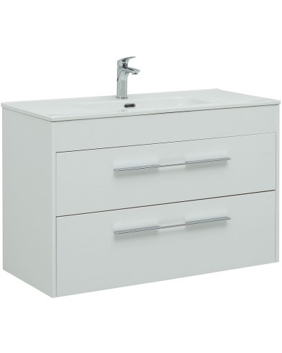 Тумба под раковину Aquanet Августа 100 277509 подвесная Белый глянец