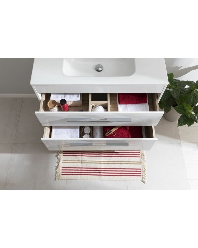 Тумба под раковину Aquanet Августа 100 277509 подвесная Белый глянец