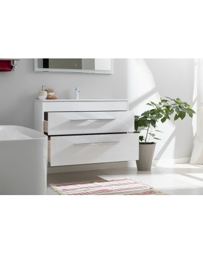 Тумба под раковину Aquanet Августа 100 277509 подвесная Белый глянец