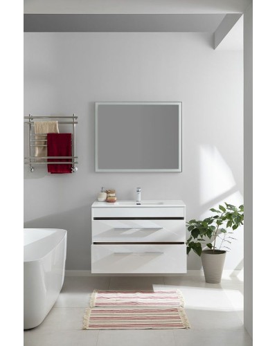 Тумба под раковину Aquanet Августа 100 277509 подвесная Белый глянец