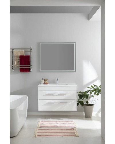 Тумба под раковину Aquanet Августа 100 277509 подвесная Белый глянец