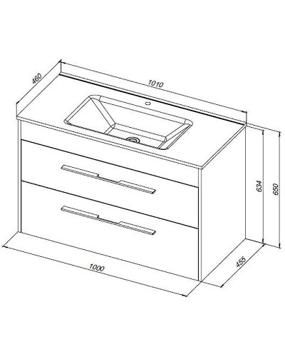 Тумба под раковину Aquanet Августа 100 277509 подвесная Белый глянец