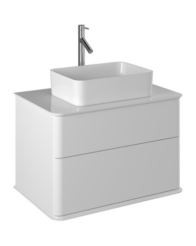 Тумба под раковину Creto Stella 80 16-CRE50/80/ подвесная Белая глянцевая