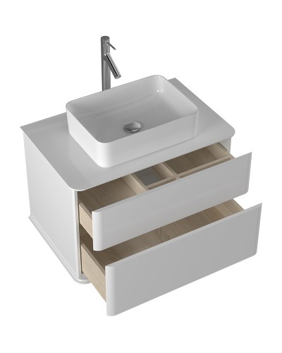 Тумба под раковину Creto Stella 80 16-CRE50/80/ подвесная Белая глянцевая