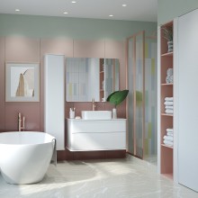 Тумба под раковину Creto Stella 80 16-CRE50/80/ подвесная Белая глянцевая