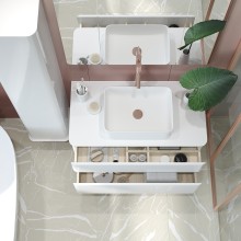 Тумба под раковину Creto Stella 80 16-CRE50/80/ подвесная Белая глянцевая