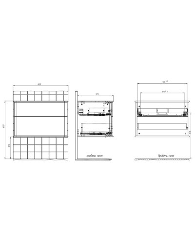 Тумба под раковину Creto Stella 80 16-CRE50/80/ подвесная Белая глянцевая