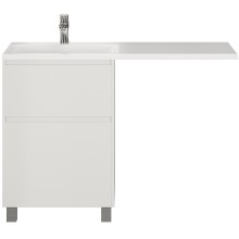 Тумба с раковиной Creto Cafor 110 L 19-W110L Белый глянец