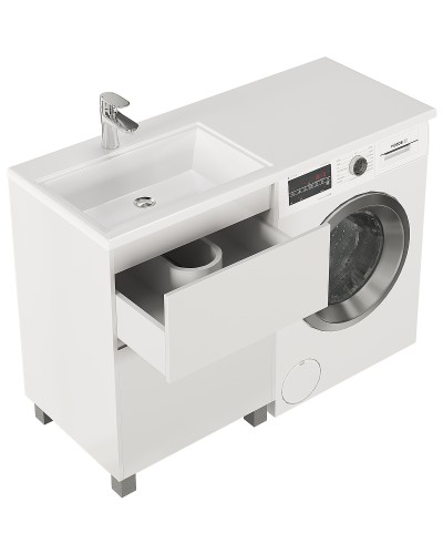 Тумба с раковиной Creto Cafor 110 L 19-W110L Белый глянец