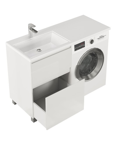 Тумба с раковиной Creto Cafor 110 L 19-W110L Белый глянец