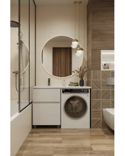 Тумба с раковиной Creto Cafor 110 L 19-W110L Белый глянец