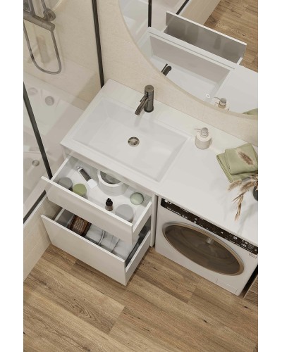 Тумба с раковиной Creto Cafor 110 L 19-W110L Белый глянец