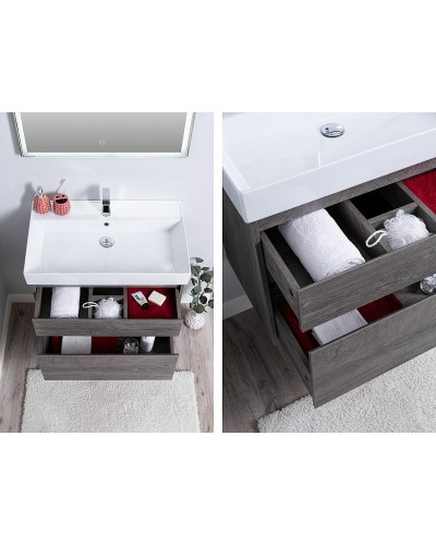 Тумба с раковиной Aquanet Nova Lite 60 245241 подвесная Дуб рошелье