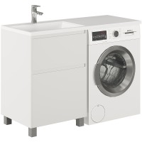 Тумба с раковиной Creto Cafor 120 L 19-W120L Белый глянец
