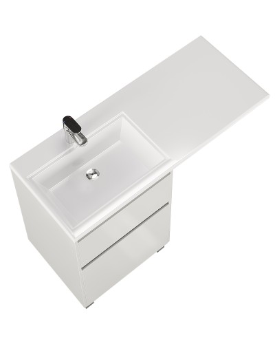 Тумба с раковиной Creto Cafor 120 L 19-W120L Белый глянец