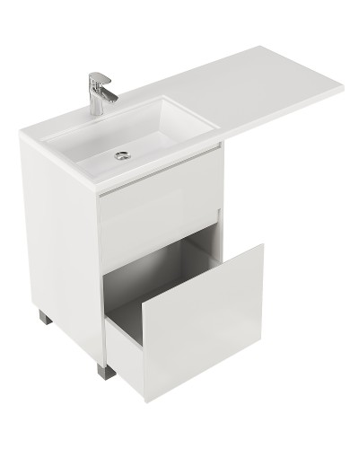 Тумба с раковиной Creto Cafor 120 L 19-W120L Белый глянец