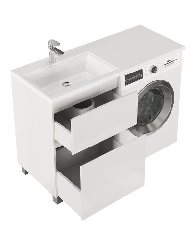 Тумба с раковиной Creto Cafor 120 L 19-W120L Белый глянец