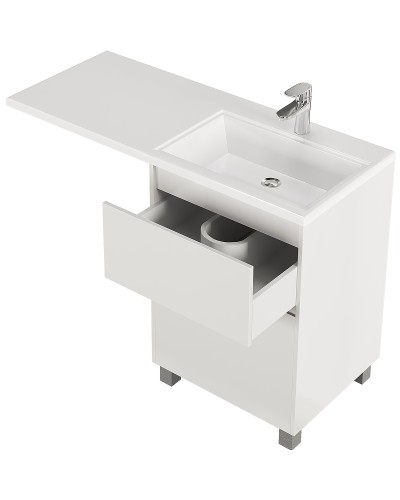 Тумба с раковиной Creto Cafor 110 R 19-W110R Белый глянец