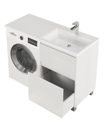 Тумба с раковиной Creto Cafor 110 R 19-W110R Белый глянец