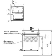 Тумба с раковиной Aquanet Nova Lite 60 245239 подвесная Дуб рошелье