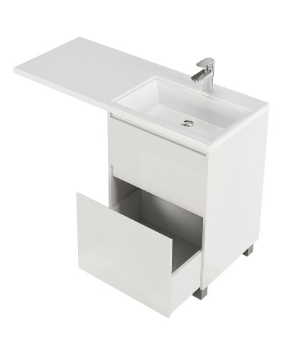 Тумба с раковиной Creto Cafor 120 R 19-W120R Белый глянец