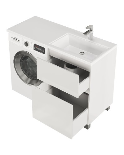 Тумба с раковиной Creto Cafor 120 R 19-W120R Белый глянец