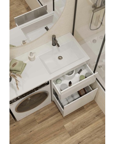 Тумба с раковиной Creto Cafor 120 R 19-W120R Белый глянец