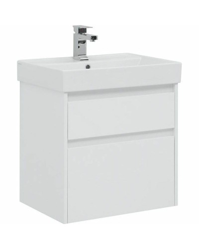 Тумба с раковиной Aquanet Nova Lite 60 245240 подвесная Белая глянцевая