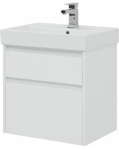 Тумба с раковиной Aquanet Nova Lite 60 245240 подвесная Белая глянцевая