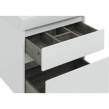 Тумба с раковиной Aquanet Nova Lite 60 245240 подвесная Белая глянцевая