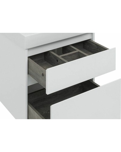 Тумба с раковиной Aquanet Nova Lite 60 245240 подвесная Белая глянцевая