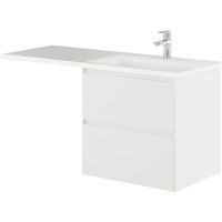 Тумба с раковиной Creto Cafor 130 R 19-W130R подвесная Белый глянец