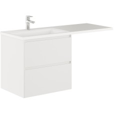 Тумба с раковиной Creto Cafor 130 L 19-W130L подвесная Белый глянец