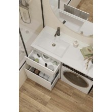 Тумба с раковиной Creto Cafor 130 L 19-W130L подвесная Белый глянец