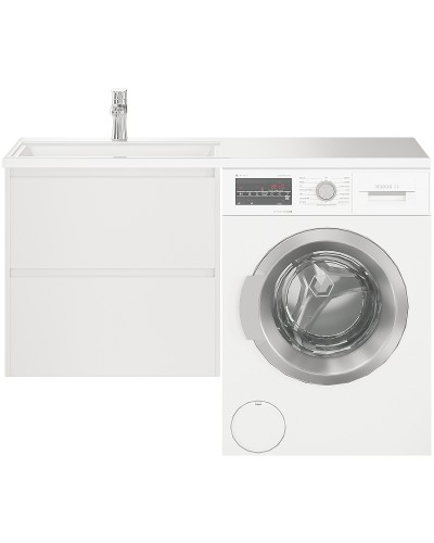 Тумба с раковиной Creto Cafor 130 L 19-W130L подвесная Белый глянец