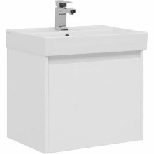 Тумба с раковиной Aquanet Nova Lite 60 245029 подвесная Белая глянцевая