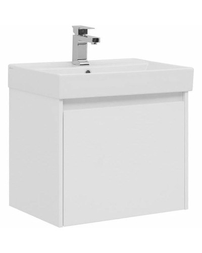 Тумба с раковиной Aquanet Nova Lite 60 245029 подвесная Белая глянцевая