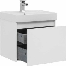 Тумба с раковиной Aquanet Nova Lite 60 245029 подвесная Белая глянцевая