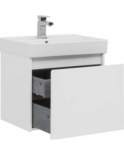 Тумба с раковиной Aquanet Nova Lite 60 245029 подвесная Белая глянцевая