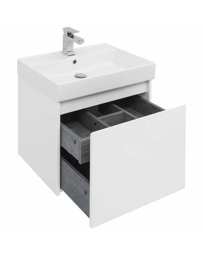 Тумба с раковиной Aquanet Nova Lite 60 245029 подвесная Белая глянцевая