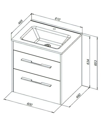 Тумба под раковину Aquanet Августа 60 277507 подвесная Белый глянец