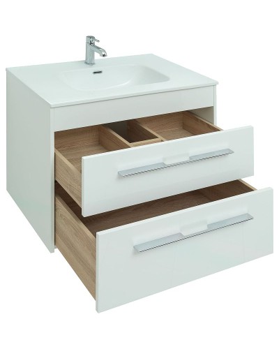 Тумба под раковину Aquanet Августа 80 277508 подвесная Белый глянец