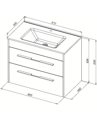Тумба под раковину Aquanet Августа 80 277508 подвесная Белый глянец