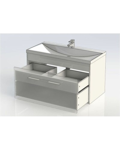 Тумба под раковину Aquanet Августа 100 274142 подвесная Белый глянец