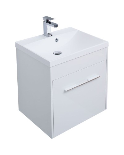 Тумба под раковину Aquanet Августа 58 274017 подвесная Белый глянец