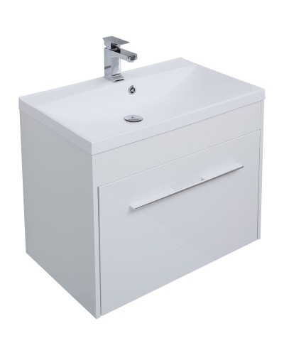 Тумба под раковину Aquanet Августа 75 274144 подвесная Белый глянец